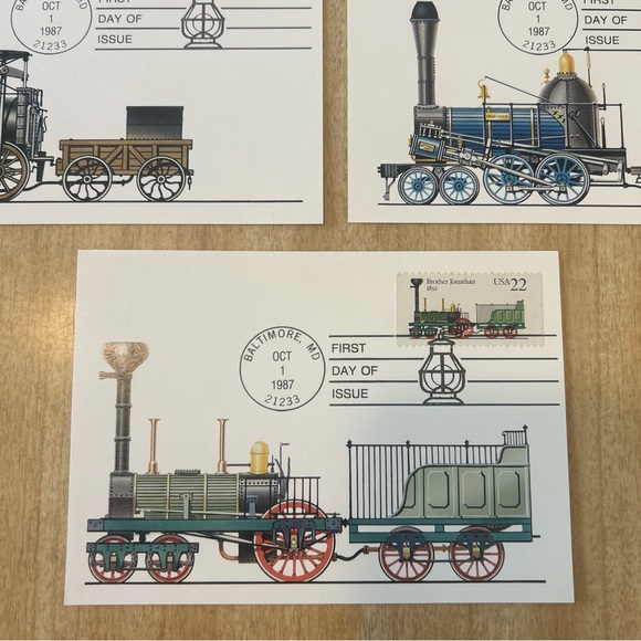 COMPLETE set of vintage First Day of Issue Steam Locomotives stamps 1987 - Picture 4 of 8